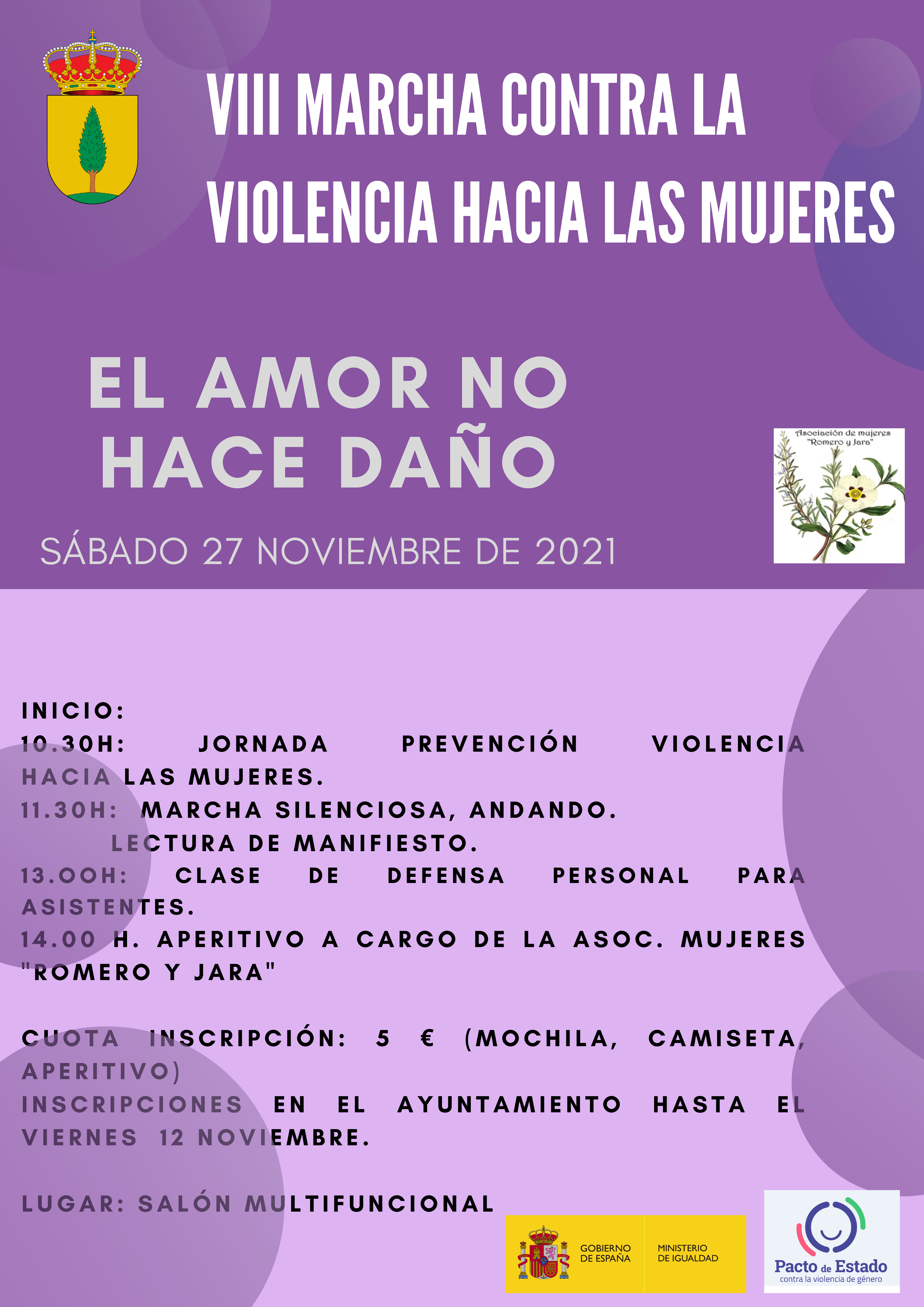 Bando Marcha contra la violencia hacia las mujeres , clases defensa