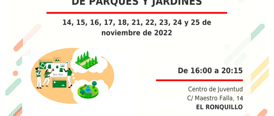 Cartel curso mantenimiento de parques y jardines
