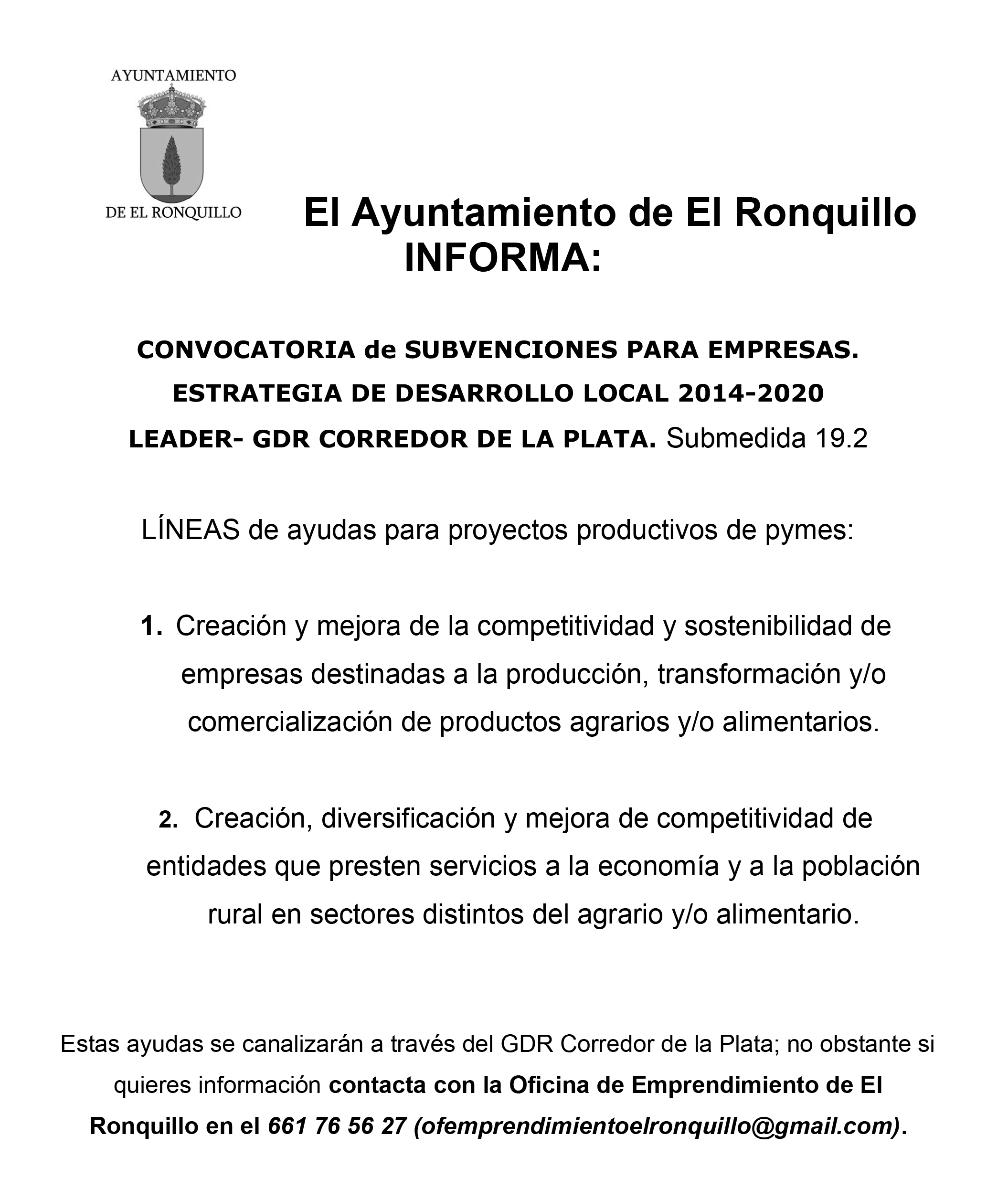 NOTA INFORMATIVA RRSS subv GDR 19.2