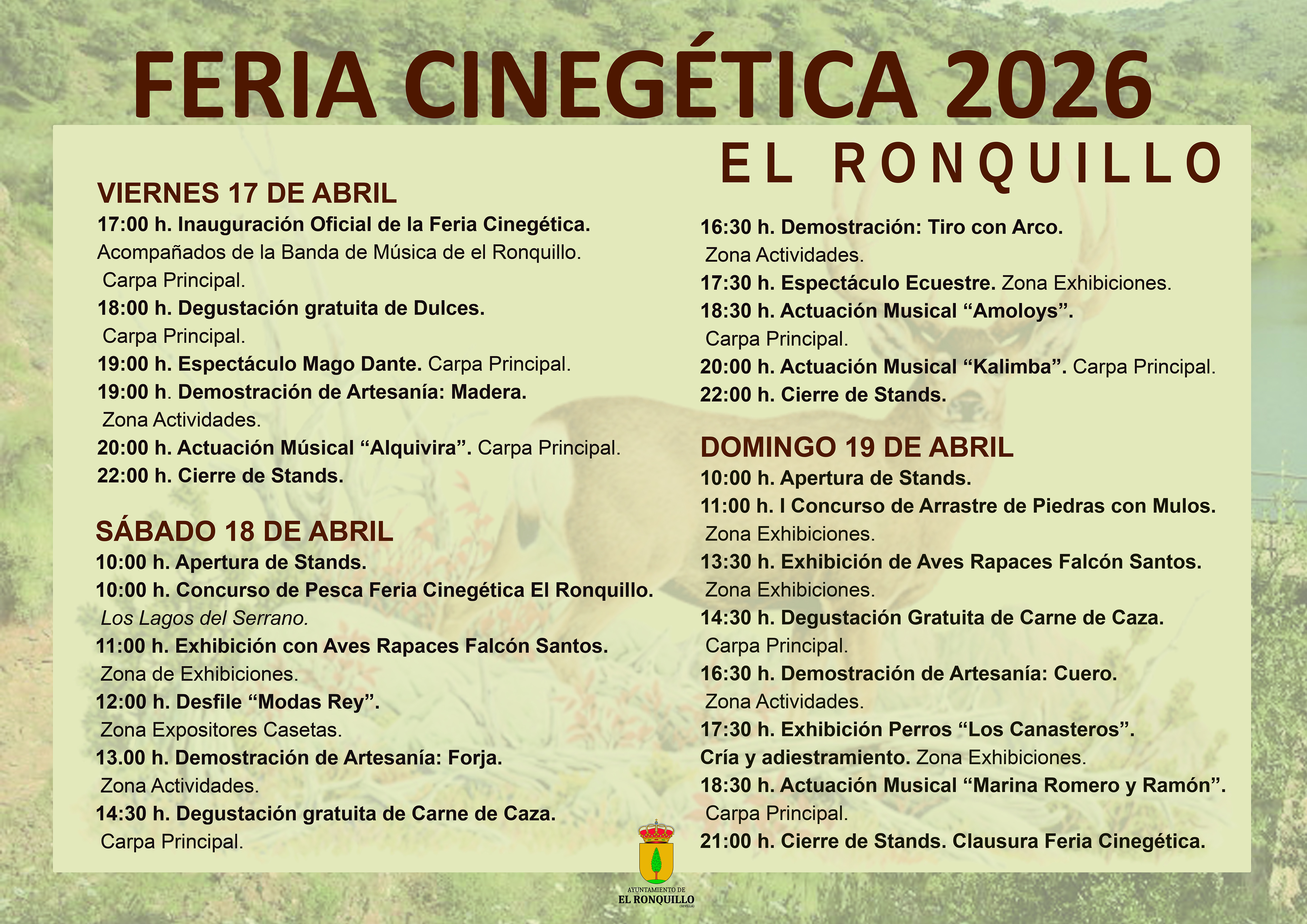 R. Díptico Feria Cinegética El Ronquillo 2026_Programación