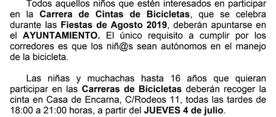 carrera de cintas en bicicleta