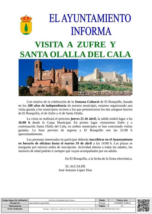 viaje zufre y santa olalla